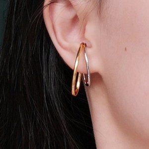 Hook On/Clip On Earrings - Gold and Silver Hoops